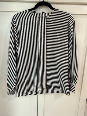 Vintage Jeager Black and white striped blouse